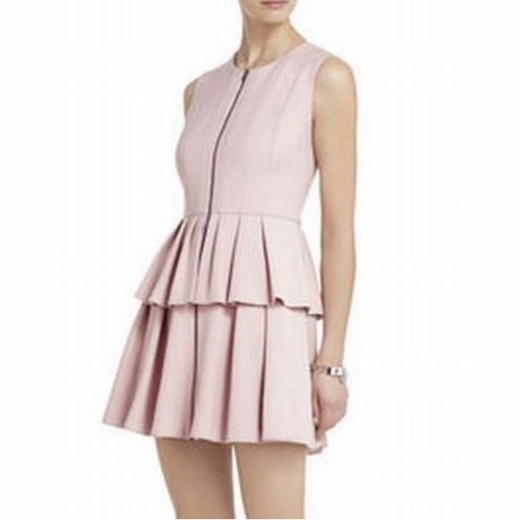 BCBGMaxAzria Dresses & Skirts - NEW‎ BCBG Max Azria Audrey Dress Pale Pink Zipper Front Tiered $338 Size 8